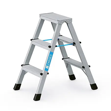 Zarges  Stehleiter genietete Stehleiter eloxiert XLstep B 2x3 Stufen