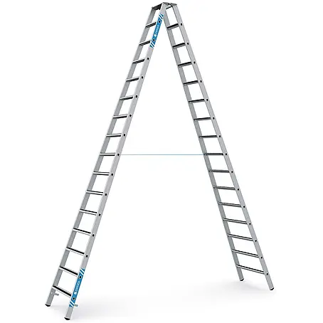 Zarges  Stehleiter gebördelte Stufen-Stehleiter R13step-B eloxiert 2x16 Stufen