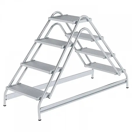 Munk  Stehleiter Aluminium Arbeitspodest 2x4 Stufen