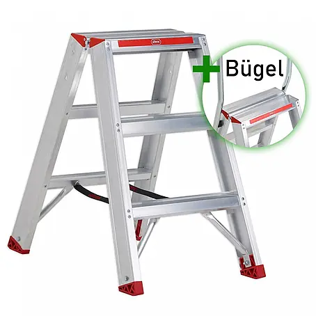 Altrex  Stehleiter Sierra beidseitig begehbare Stufenstehleiter SDO 3 Stufen mit Bügel