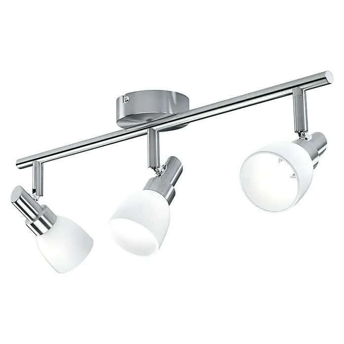 Osram LED-Deckenstrahler 827 - 6 W, L x B x H: 46,5 x 8 x 16 cm, Weiß/Silber, Warmweiß - Deckenleuchte mit drei Strahlern in Chrom und Weiß. Die Strahler sind verstellbar und sorgen für eine flexible Beleuchtung im Raum.