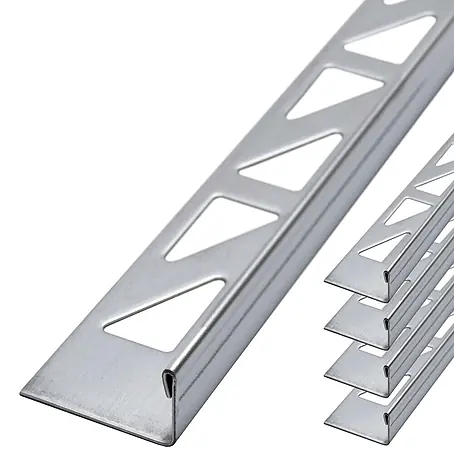 Dalsys  Fliesenprofil 5x L-Profil Fliesenschiene 2,5m x 12,5mm Winkelprofil Edelstahl Poliert