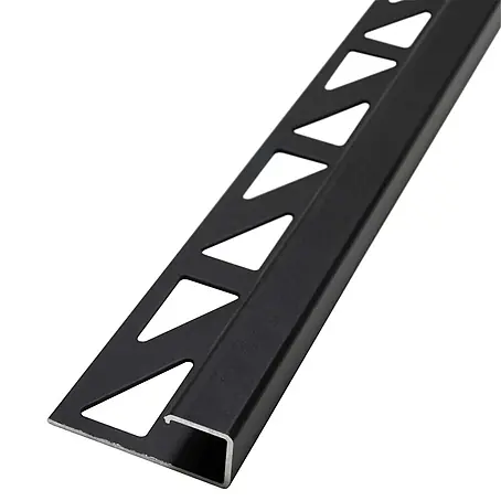 Dalsys  Fliesenprofil 2,5m Fliesenschiene 8mm Eckprofil Aluminium Schwarz