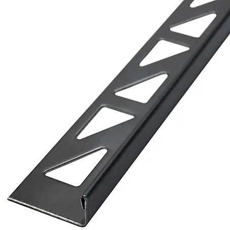 Dalsys  Fliesenprofil 2,5m L-Profil Fliesenschiene 12,5mm Winkelprofil Edelstahl Schwarz