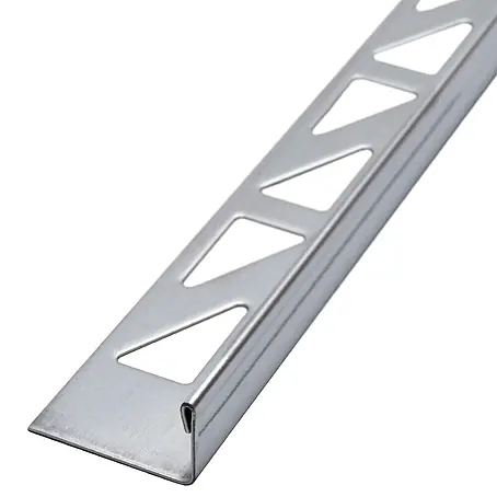 Dalsys  Fliesenprofil 2,5m L-Profil Fliesenschiene 10mm Winkelprofil Edelstahl Poliert