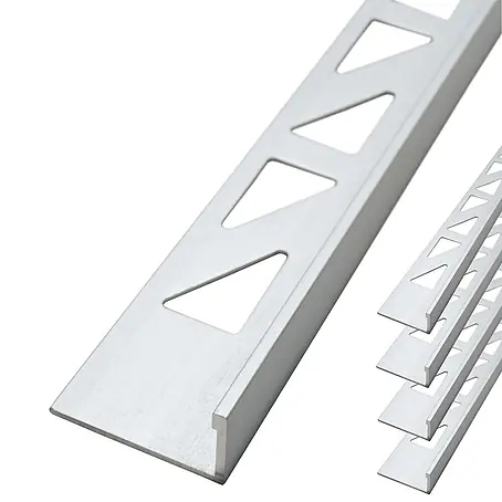 Dalsys  Fliesenprofil 5x Fliesenschiene 2,5m x 12,5mm Winkelprofil Aluminium Chrom