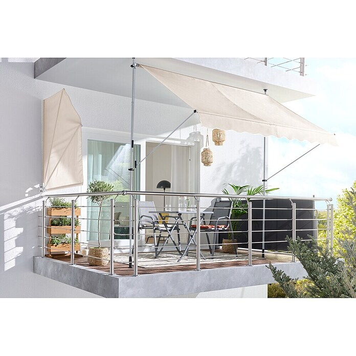 Sunfun Balkonfächer (Beige, 1,4 x 1,4 m)