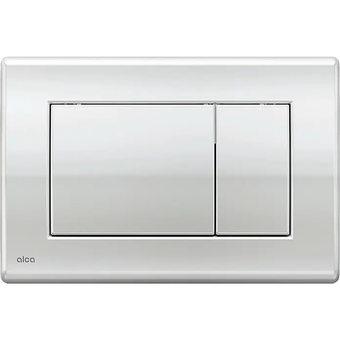 Alcadrain Betätigungsplatte Alcadrain WC - Betätigungsplatte M271 Chrom-Glanz - Chrom - Rechteckige weiße Alca WC-Spülplatte mit Zweimengenspülung.