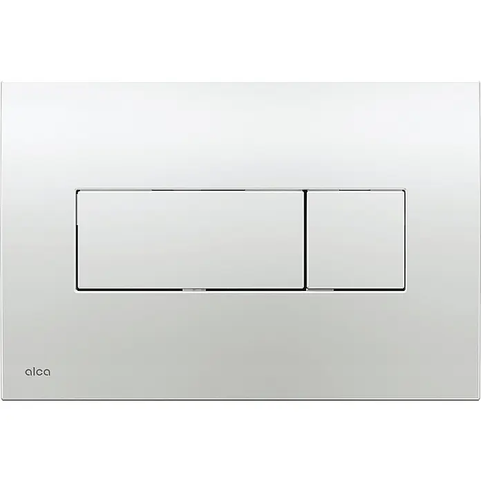 Alcadrain Betätigungsplatte Alcadrain WC - Betätigungsplatte M371 Chrom-Glanz - Chrom - Weiße Dual-Flush-Toilettenplatte mit zwei rechteckigen Tasten.