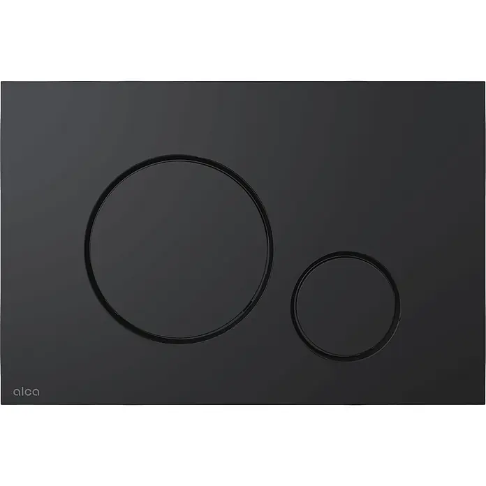 Alcadrain Betätigungsplatte Alcadrain WC - Betätigungsplatte M678 Schwarz-Matt - Schwarz Matt - Schwarze Zweimengen-Toiletten-Spülplatte mit einem großen und einem kleinen runden Knopf zur Wassereinsparung.