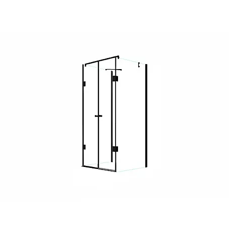 Glaszentrum Hagen  U-Duschkabine 80x80x80x180 cm Ares U-Duschkabine Schwarz