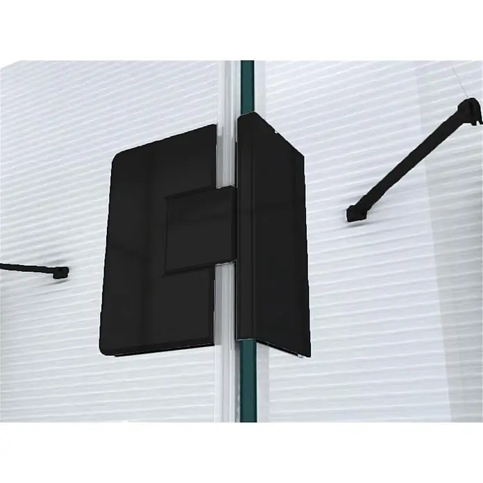 Glaszentrum Hagen U-Duschkabine 90x120x90x195 cm Ares U-Duschkabine Schwarz - Imprägniert, Farblos - Schwarzes Scharnier für Glaspaneele, verbindet zwei transparente Glasplatten. Modernes Design.