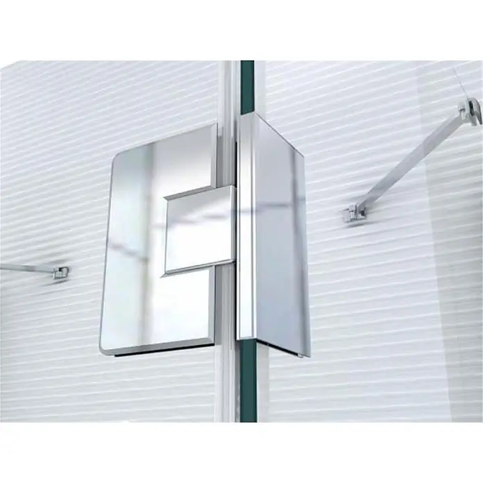 Glaszentrum Hagen U-Duschkabine 75x80x75x180 cm Ares U-Duschkabine - Imprägniert, Farblos - Scharnier aus poliertem Chrom für Glasduschtüren, mit passender Haltestange. Verbindet Glaspaneele sicher.