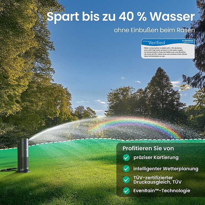 Aiper Bewässerungs-Set Irrisense 2 (Passend für: bis zu 445 m² Rasenfläche) | BAUHAUS