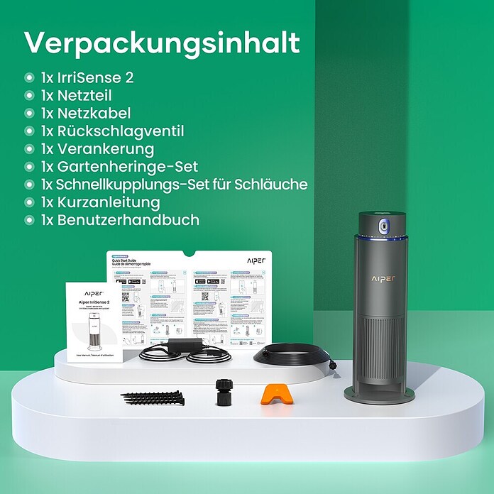 Aiper Bewässerungs-Set Irrisense 2 (Passend für: bis zu 445 m² Rasenfläche) | BAUHAUS