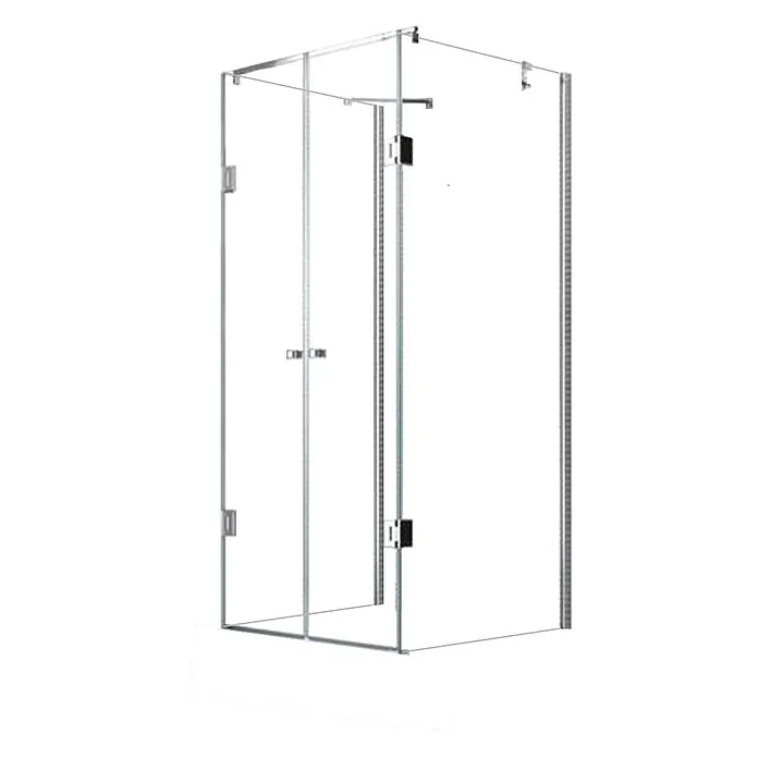 Glaszentrum Hagen U-Duschkabine 75x80x75x180 cm Ares U-Duschkabine - Imprägniert, Farblos - Eckduschkabine aus Klarglas mit chromfarbenen Metallbeschlägen.