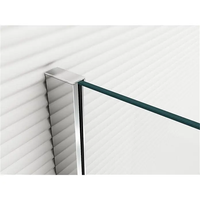 Glaszentrum Hagen Duschwand 160x200 cm LoLa Walk in Duschwand Satin - B x H: 160 x 200 cm, Eloxiert, Transparent, Weiß - Transparente Duschglaswand mit Chrom-Wandprofil.