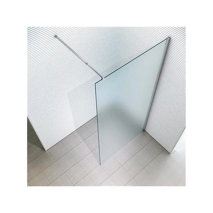 Glaszentrum Hagen Duschwand 160x200 cm LoLa Walk in Duschwand Satin - B x H: 160 x 200 cm, Eloxiert, Transparent, Weiß - Duschwand aus Klarglas mit Metallstützstange.