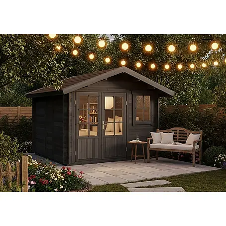 Alpholz  Gartenhaus ECO Set Palermo grau