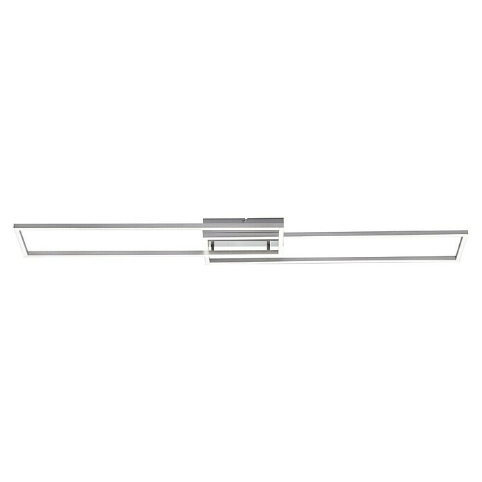 LeuchtenDirekt LED-Deckenleuchte Iven (2 x 20 W, Farbe: Stahl, L x B x H: 110 x 25 x 7 cm)