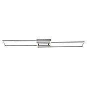 LeuchtenDirekt LED-Deckenleuchte Iven (2 x 20 W, Farbe: Stahl, L x B x H: 110 x 25 x 7 cm)
