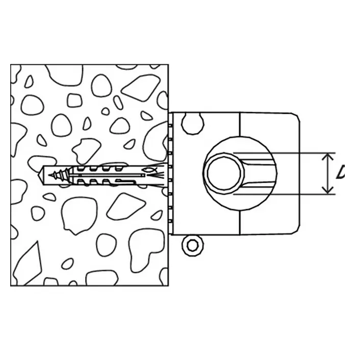 Fischer Klemmschelle SCH Nylon transparent 1619 - 19 mm, 50 Stk. - Schraubanker in fester Wand, befestigt eine Rohrschelle mit innerem Durchmesser L.