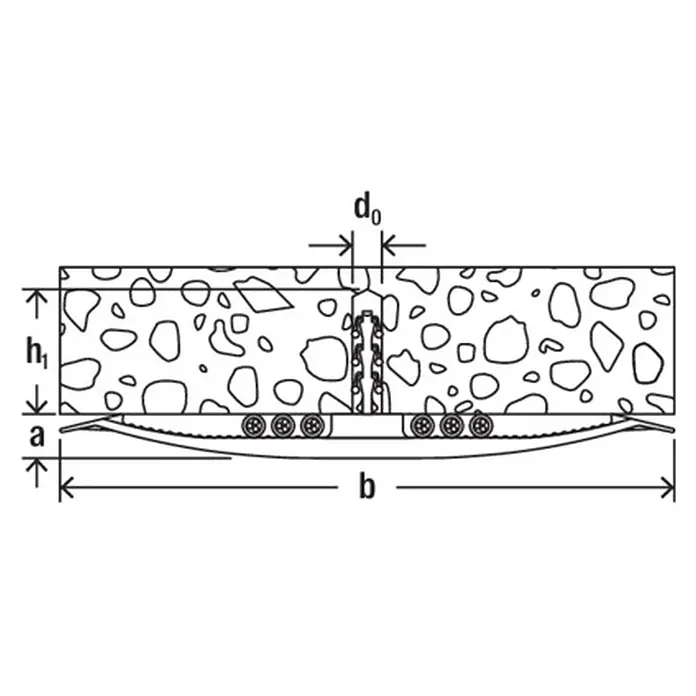 Fischer Kabel Bügel SF plus KB 16 - 230 mm - Beton-Dehnungsfugen-System mit Rollenmechanismus und gewölbter Grundplatte zur Bewegung zwischen Betonplatten.