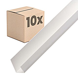 Protektor Kantenschutz für Trockenbau 10x 3741 Einfassprofil 200cm PVC für 12,5mm Gipskarton Weiß (Weiß)
