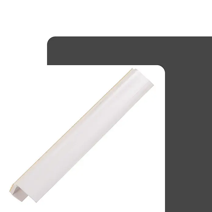 Protektor Kantenschutz für Trockenbau 50x 3735 Einfassprofil 250cm PVC für 12,5mm Gipskarton selbstklebend - Weiß - Weißes Kunststoff-Eckprofil.