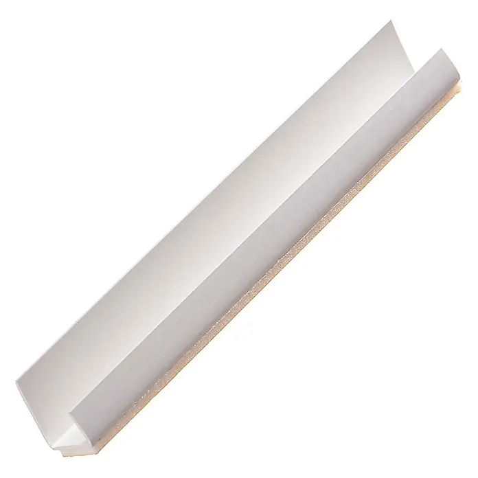 Protektor Kantenschutz für Trockenbau 50x 3735 Einfassprofil 250cm PVC für 12,5mm Gipskarton selbstklebend - Weiß - Weißes Kunststoff-U-Profil mit Klebestreifen.