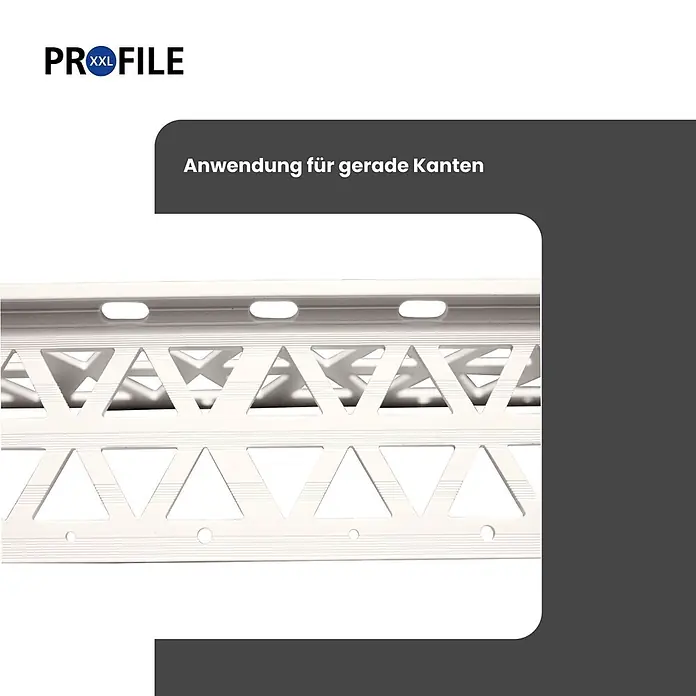 ProfileXXL Kantenschutz für Trockenbau 2,5m Eckschutzprofil 40 x 40 x 8mm Putzschiene PVC Weiß - Weiß - Weißes Metall-Kantenprofil mit dreieckigen und ovalen Perforationen für gerade Kanten.