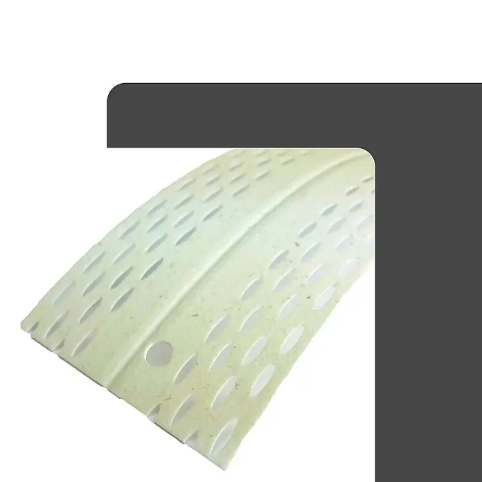 Strait-Flex Kantenschutz für Trockenbau 12x Kantenprofil 30,5m Rolle UNO-BEAD 222 flex. Winkel Weiß -  - Hellgrüne, poröse Drainagematte mit ovalen und runden Perforationen.