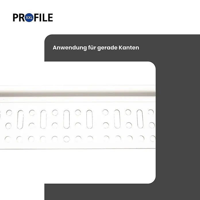 ProfileXXL Kantenschutz für Trockenbau 2,5m Eckschutzprofil 34 x 34mm Kantenschutz Trockenbau PVC Weiß - Weiß - Weißes Profil für gerade Kanten mit Lochmuster.