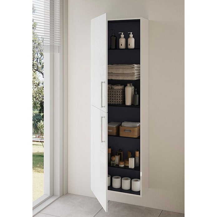 VitrA Bad-Hochschrank Root Flat (B x T x H: 57 x 27 x 180 cm, Weiß) | BAUHAUS