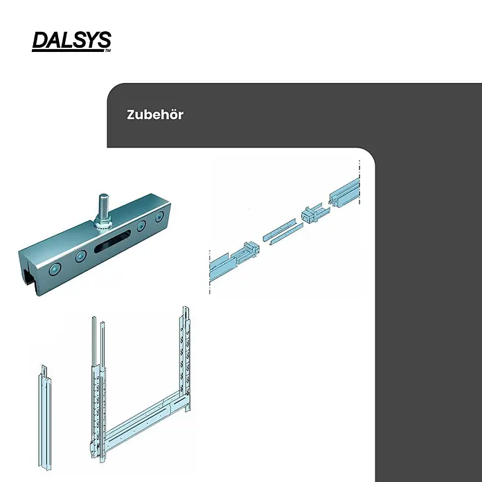 Dalsys Montagezubehör für Trockenbau Schiebetürsystem CW 75 Einbauelement Silber -  - Metallkomponenten und Zubehör für Regalsysteme.