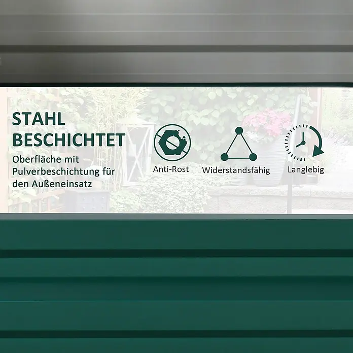 Furnicato Hochbeet - 120 x 60 x 30,5 cm, Stahl, Grün - Grünes pulverbeschichtetes Stahlpaneel, rostbeständig, widerstandsfähig und langlebig für den Außeneinsatz.