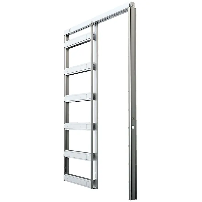 Dalsys Montagezubehör für Trockenbau Schiebetürsystem CW 75 Einbauelement Silber -  - Silbernes Metall-Taschenschiebetürgestell mit integrierter Laufschiene.