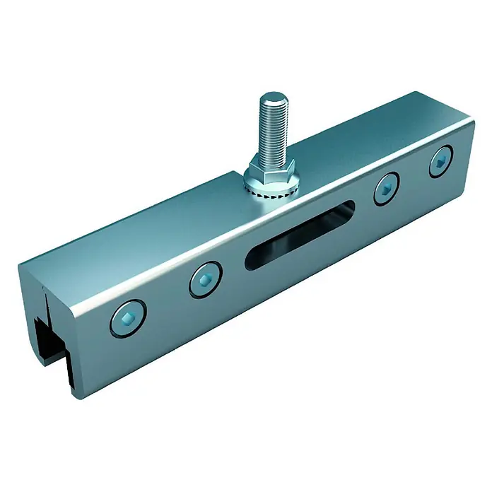 Dalsys Montagezubehör für Trockenbau Schiebetür CW 75 Erweiterungsset Glasschiebetür Silber -  - Metallischer Klemmblock mit Gewindebolzen und Innensechskantschrauben zur Profilbefestigung.