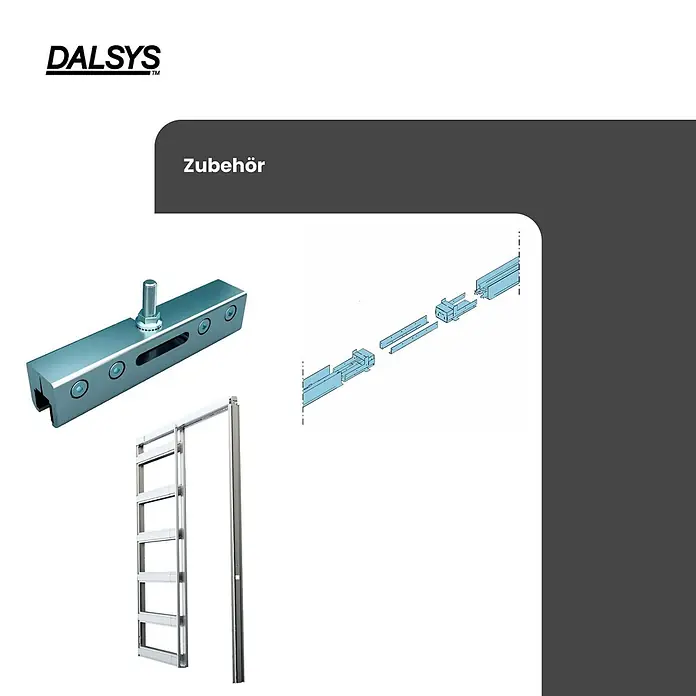 Dalsys Montagezubehör für Trockenbau 120cm Schiebetür CW 75 Erweiterungssatz Sonderhöhen Silber -  - Verschiedenes metallisches Zubehör für Schiebetürsysteme.