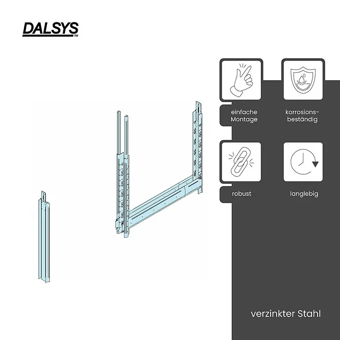 Dalsys Montagezubehör für Trockenbau 120cm Schiebetür CW 75 Erweiterungssatz Sonderhöhen Silber -  - Montageprofile aus verzinktem Stahl, teilweise als Rahmen montiert.