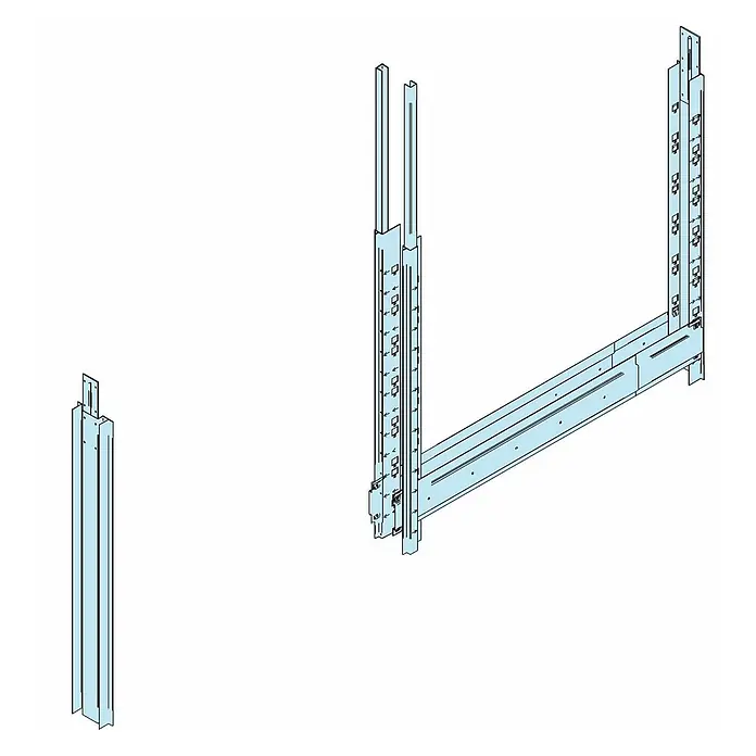 Dalsys Montagezubehör für Trockenbau 120cm Schiebetür CW 75 Erweiterungssatz Sonderhöhen Silber -  - Hellblaue Metall-Regalsystemkomponenten mit Stützen und Verbindungsbalken, mit Verstellschlitzen.