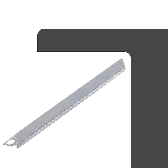 Protektor Montagezubehör für Trockenbau 50x Göppinger Profil 250cm Abschlussprofil Silber -  - Silbergraues Metallfliesenprofil mit perforiertem Ankersteg an einem Ende.