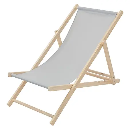 ECD Germany  Garten-Liegestuhl Sonnenliege Hellgrau Klappliegestuhl 117x52x10cm Relaxliege
