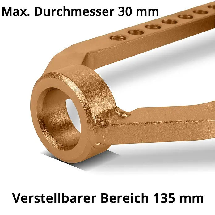 STAHLWERK Schweißzubehör-Set Gelenkwellen-Abzieher Antriebswellen-Trenner -  - Bronzefarbene verstellbare Klemmkomponente mit max. 30mm Durchmesseröffnung und 135mm Einstellbereich.
