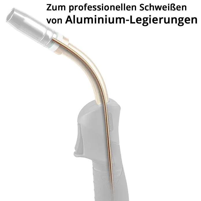 STAHLWERK Schweißzubehör-Set Carbonseele Drahtführung für MIG MAG Brenner AK15 MB15 AK25 MB25 -  - Flexibler Schweißbrennerhals mit sichtbarem Kupferliner zum professionellen Schweißen von Aluminiumlegierungen.
