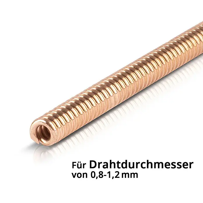 STAHLWERK Schweißzubehör-Set Carbonseele Drahtführung für MIG MAG Brenner AK15 MB15 AK25 MB25 -  - Kupferfarbener Spiralschlauch für Drahtdurchmesser von 0,8-1,2 mm.