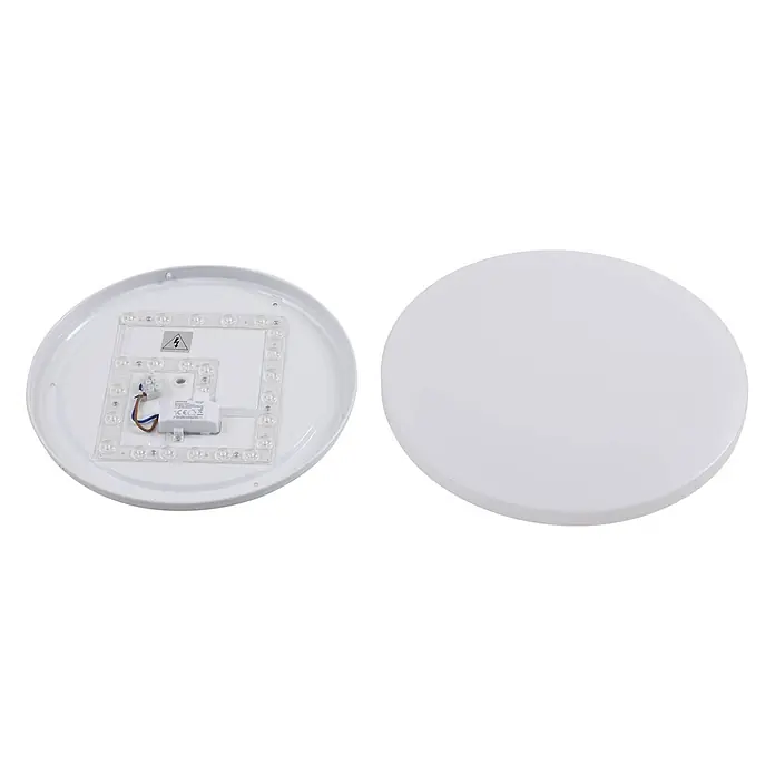 Lindby Außenwand- & Deckenleuchte Doki - weiß / opal, IP44 - Weiße runde LED-Deckenleuchte, mit Innenleben und Diffusorabdeckung.