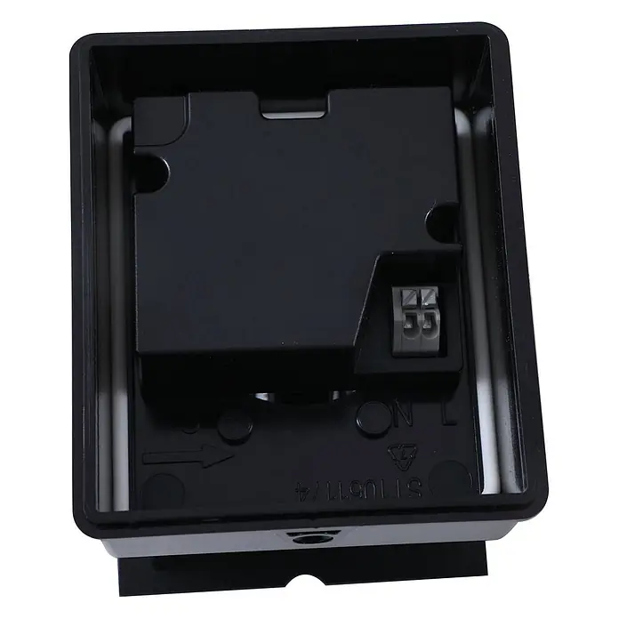 Lindby Außenwandleuchte Dara - braun / rost, IP54 - Schwarze Kunststoff-Montagebox mit internem Modul und grauem 2-poligem Stecker, für elektronische Komponenten.