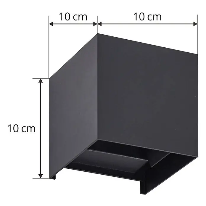 Lindby Außenwandleuchte Nivar - schwarz, IP54 - Schwarze kubische Wandleuchte, 10x10x10 cm, für gerichtetes Licht.