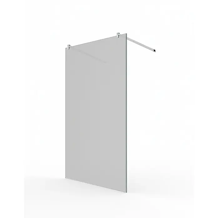 Glaszentrum Hagen Duschwand Glaszentrum Hagen LoLa 138x200 cm Walk in Duschwand Satin - Eloxiert, Weiß - Walk-in Duschwand aus satiniertem Glas mit verchromter Stabilisierungsstange und Wandhalterungen.